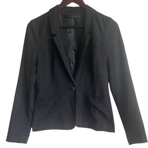Eric + Lani Women Blazer S Black Tailored Single Button Lined Modern Minimal